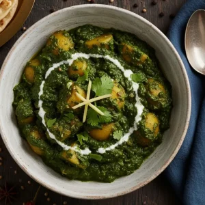 Alu palak potato and spinach curry