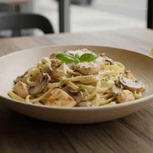 Champignon pasta with mushrooms