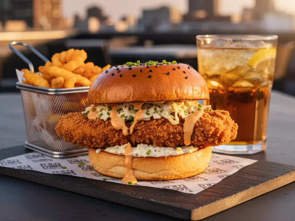 Chicken burger with crispy or grilled chicken