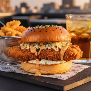 Chicken burger with crispy or grilled chicken