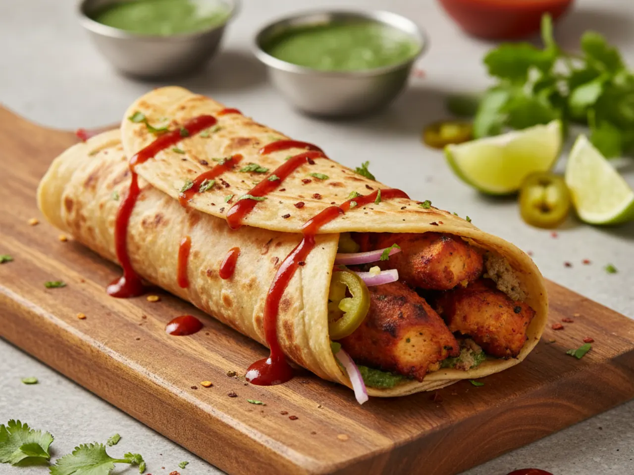 Chilli paratha roll