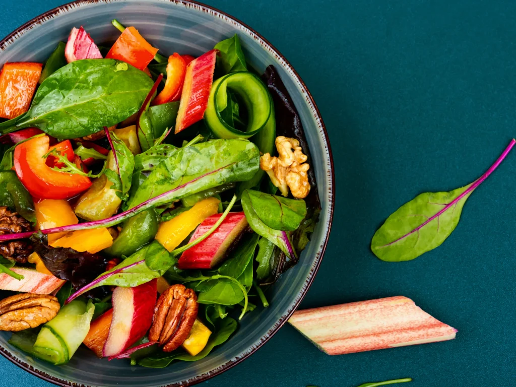 Healthy fitness salad with fresh vegetables