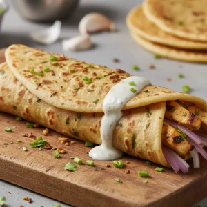 Mint paratha roll with mint flavor