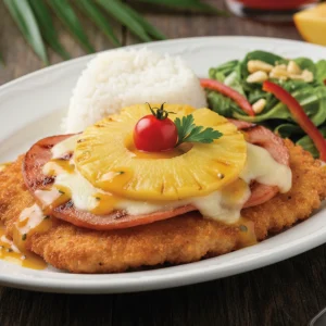 Hawaiian schnitzel with pineapple