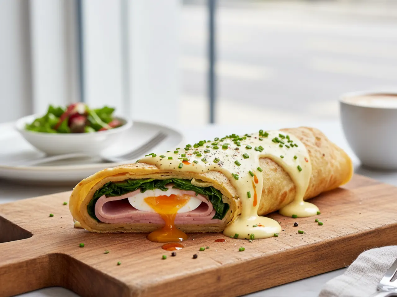 Hollandaise paratha roll