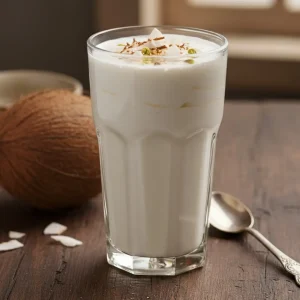 Coconut lassi refreshing yogurt drink
