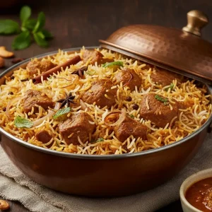 Lamb biryani aromatic rice dish