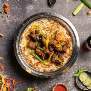 Traditional Mandi rice and meat plate