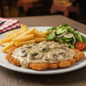 Cream schnitzel with creamy sauce