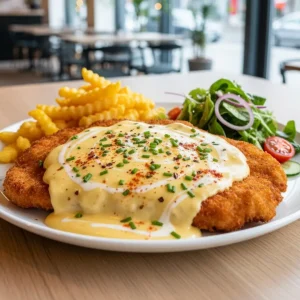 Hollandaise schnitzel with creamy hollandaise