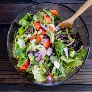 Vegetarian salad with fresh vegetables